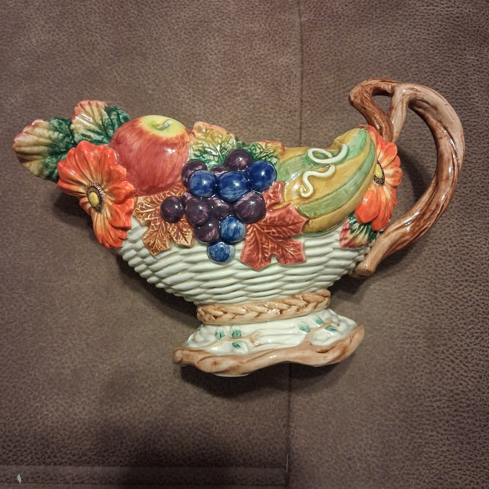 Colorful Ceramic Cornucopia Vase - Picture 13 of 13